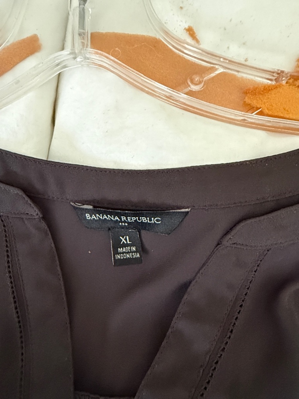 Banana Republic Brown Cap Sleeve V-Neck Blouse - Picture 2 of 7